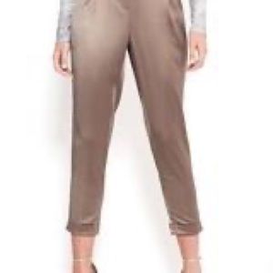 BEBE | SATIN SKINNY LEG PANTS | TOBACCO BROWN |
